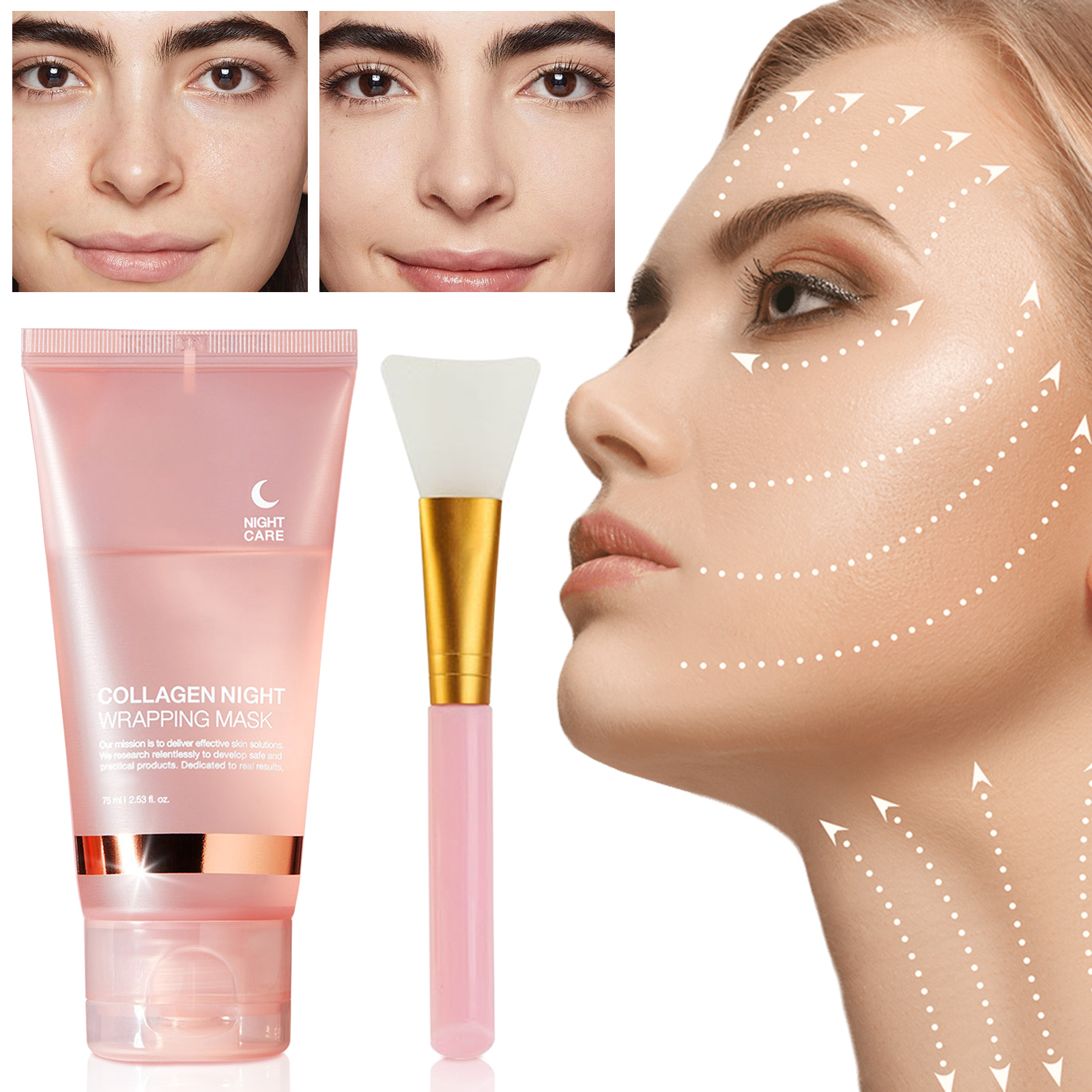 Wholesale Korean Hydrolyzed Collagen Overnight Wrapping Peel Off Facial Peel-off Face Mask Poreless Glass Skin Mask