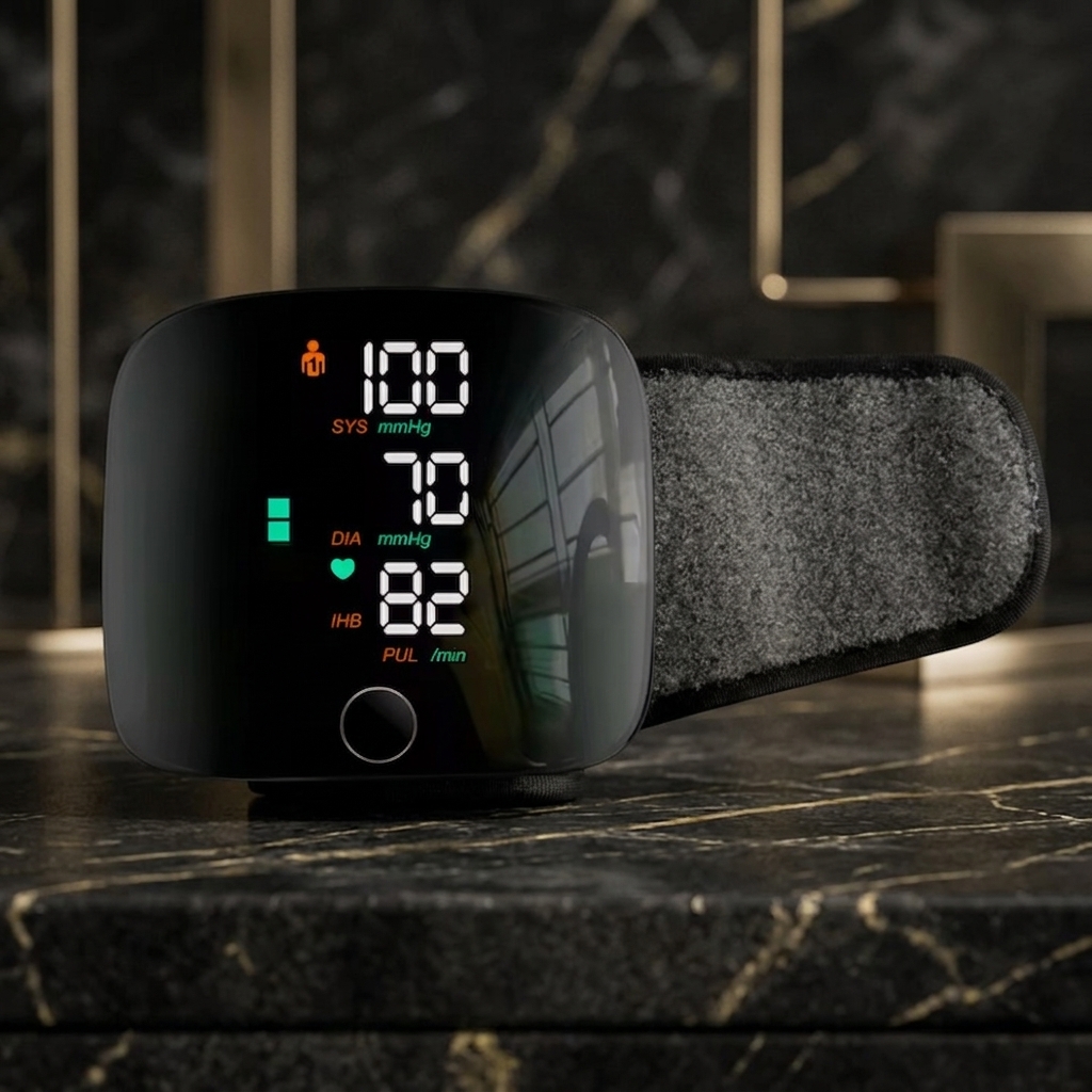 24-Hour Wrist Digital Blood Pressure Monitor - Compact Tensiometro for Home and Clinic Use With Continuous Health Monitoring