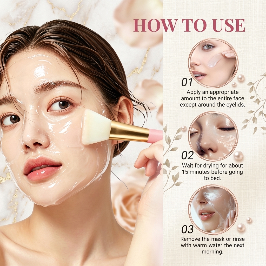 Wholesale Korean Hydrolyzed Collagen Overnight Wrapping Peel Off Facial Peel-off Face Mask Poreless Glass Skin Mask – detail 3